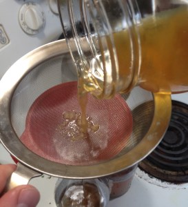 Straining Kefir Grains