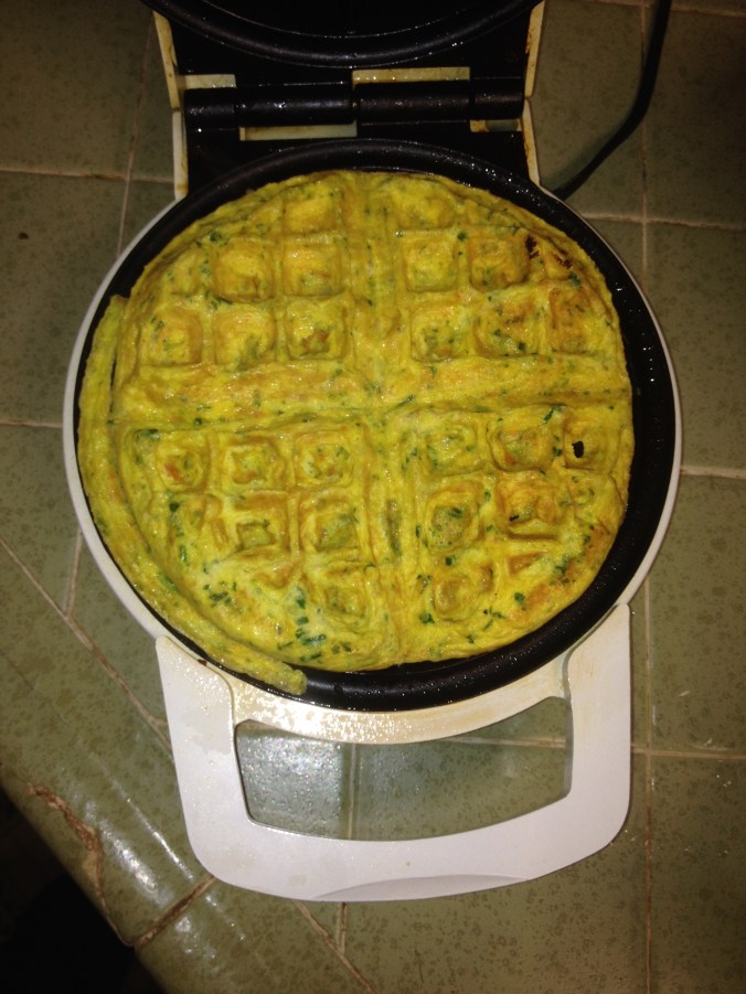 Omelet made with a  waffle maker | Small Town Living in Nevada