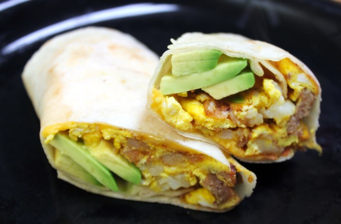Gluten Free Scrambled Egg And Italian Sausage Burrito