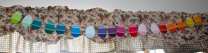 Paint Sample Egg Garland | Small Town Living in Nevada