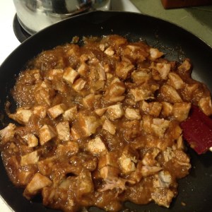 Polynesian barbecue cubed turkey