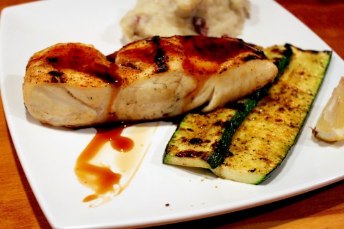Halibut balsamic glaze