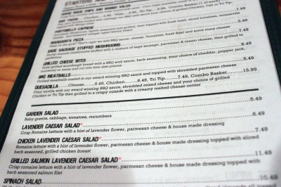 Salad Menu