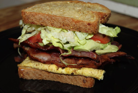 Gluten Free BLT with Avocado and Scrambled Egg