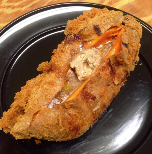 Deep fried yam with cinnamon butter